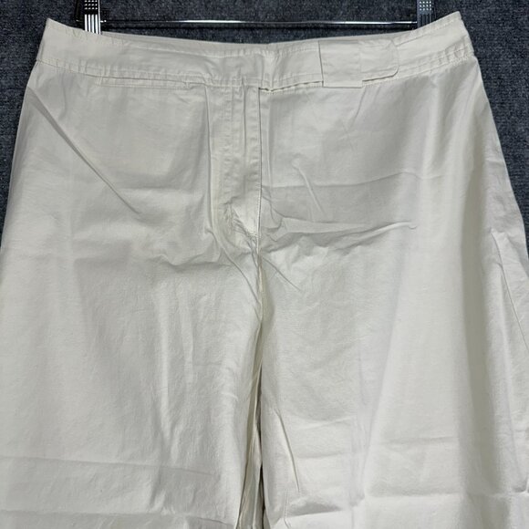 J Jill Pants Womens 12 Cream Cotton Stretch Straight Leg Crop Zip Fly Pockets - Picture 3 of 7